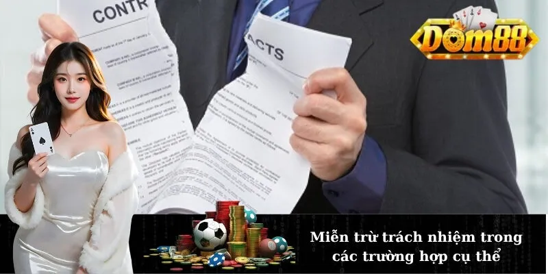 Miễn trừ trách nhiệm trong các trường hợp cụ thể