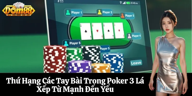 Thứ Hạng Các Tay Bài Trong Poker 3 Lá Xếp Từ Mạnh Đến Yếu